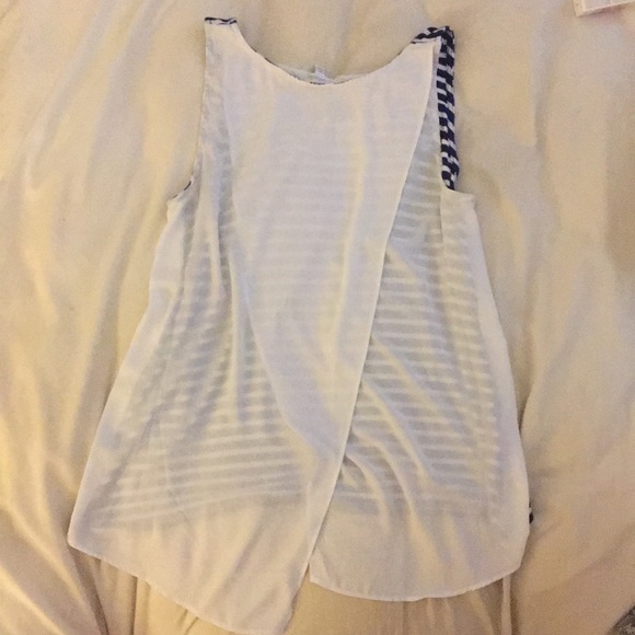Navy and white striped open back tank - Picture 2 of 2